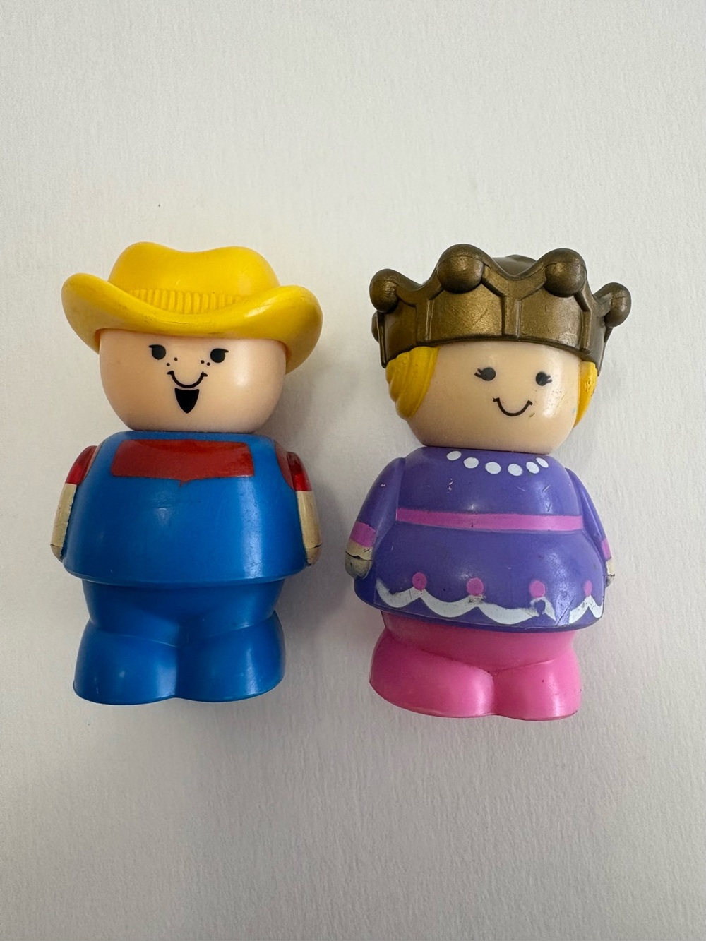 Vintage Shelcore Chunky Figures Lot of 2 Farmer And Princess 1990s